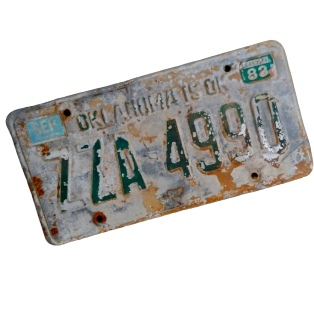 Oklahoma Is OK Vintage September 1983 License Plate